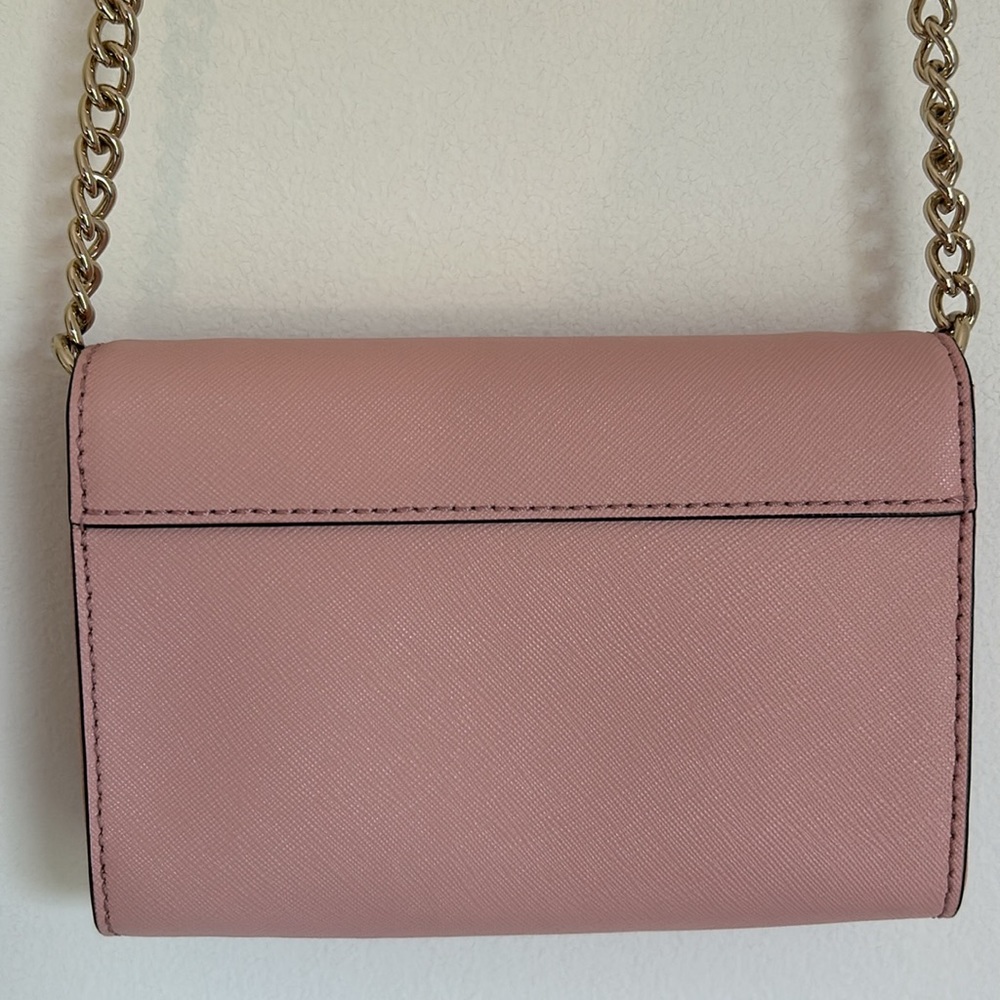 Kate Spade Light Pink Purse Small Gold Chain and Leather Strap - Picture 7 of 16